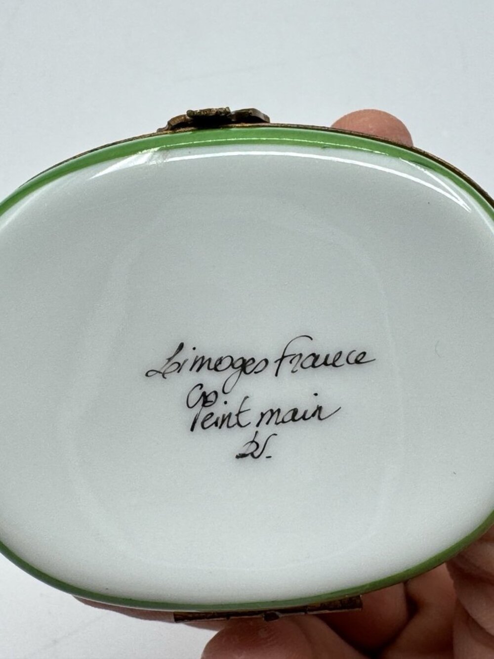 Limoges Eiffel Tower Porcelain Trinket Box Hand Painted Peint Main Signed - Picture 5 of 9